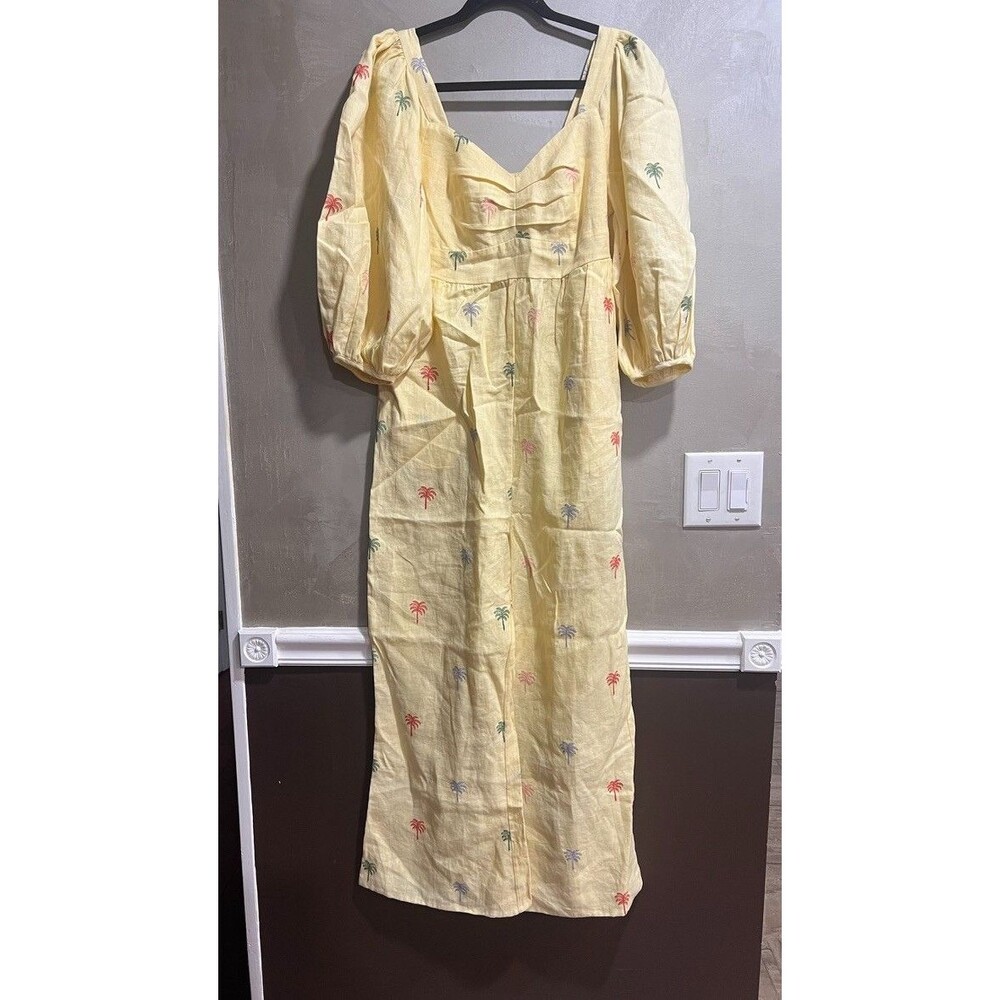 Anthropologie Farm Rio Embroidered Palm Tree Jumpsuit Sample Small NEW